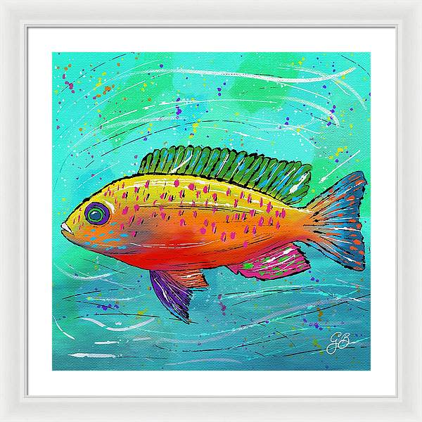 Yellow Fish Celebration - Framed Print