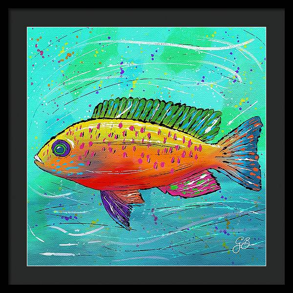 Yellow Fish Celebration - Framed Print