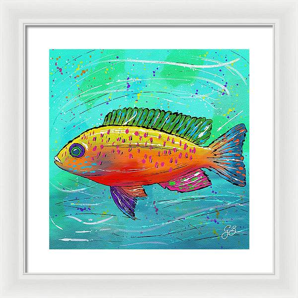 Yellow Fish Celebration - Framed Print