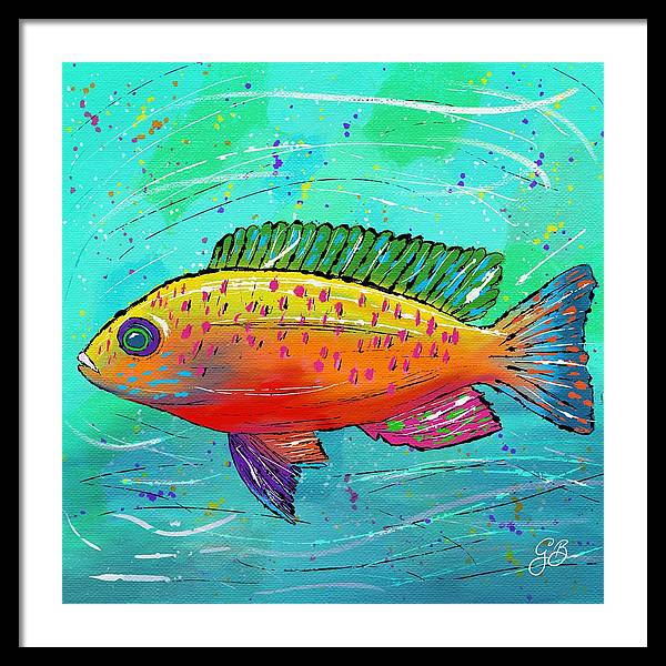 Yellow Fish Celebration - Framed Print