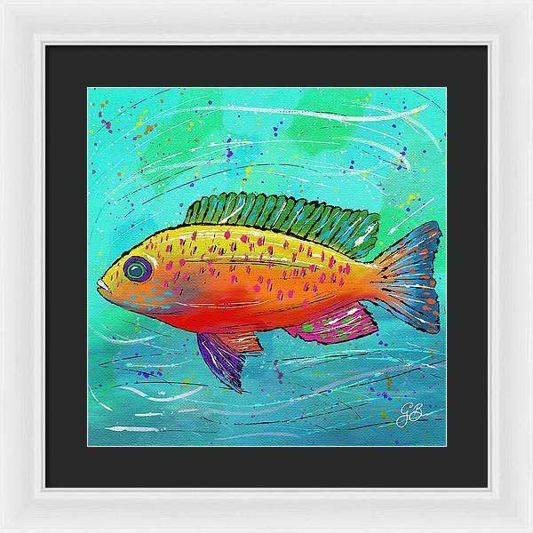 Yellow Fish Celebration - Framed Print