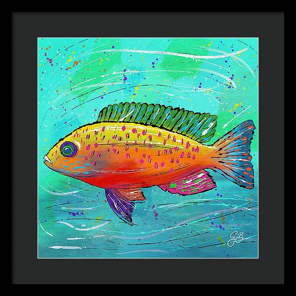 Yellow Fish Celebration - Framed Print