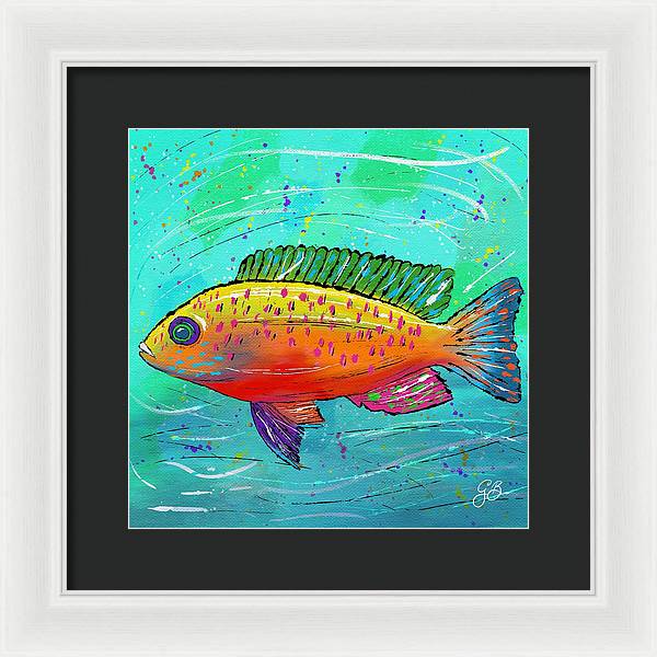 Yellow Fish Celebration - Framed Print