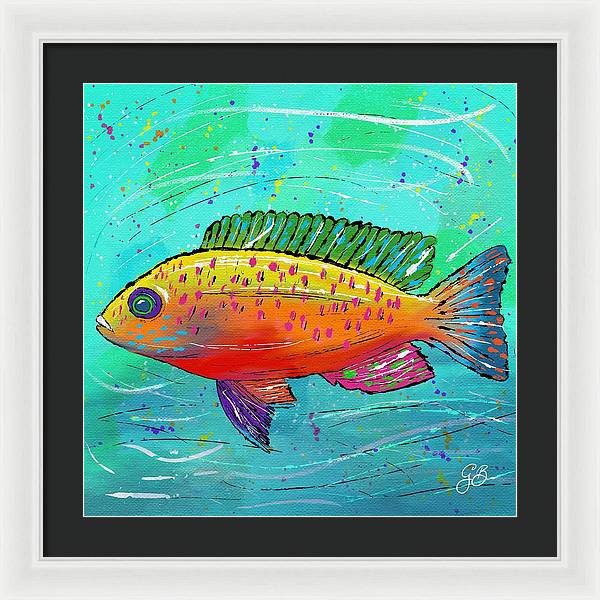 Yellow Fish Celebration - Framed Print