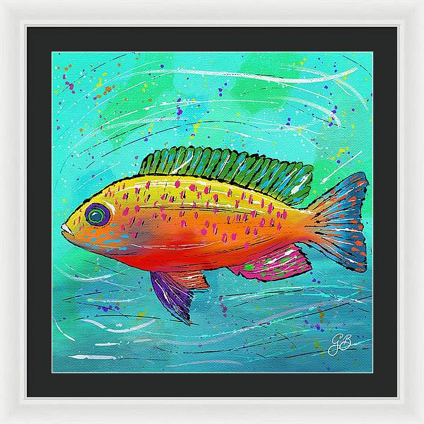 Yellow Fish Celebration - Framed Print